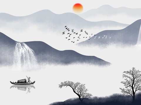 Chinese Landscape Decorative Painting