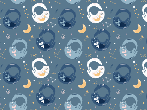 Seamless children's room cartoon wallpaper