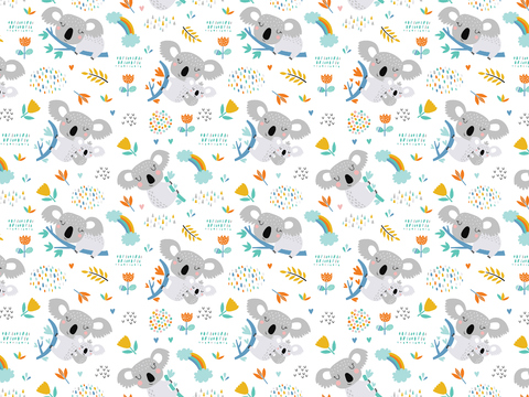 Seamless children's room cartoon wallpaper