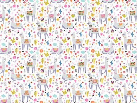 Seamless children's room cartoon wallpaper