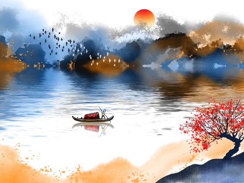 Chinese Landscape Decorative Painting