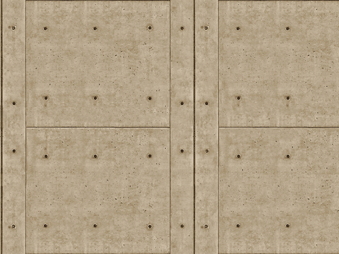 Seamless concrete cement building exterior wall