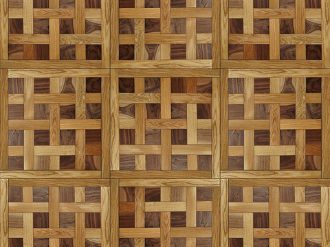 Seamless Geometric Square Parquet Pattern Textured Wood Floor