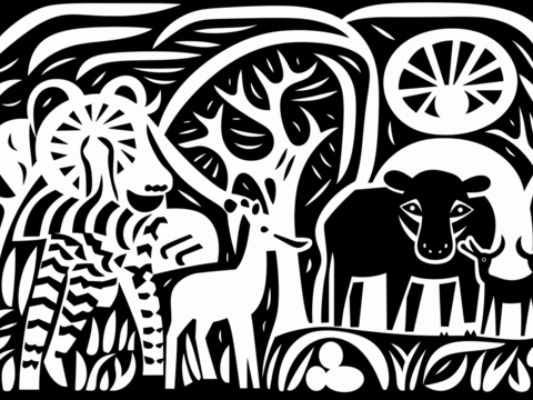 Modern Print Animal Black and White