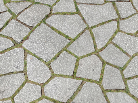 Seamless grass-embedded broken and ice-cracked grass-planting brick