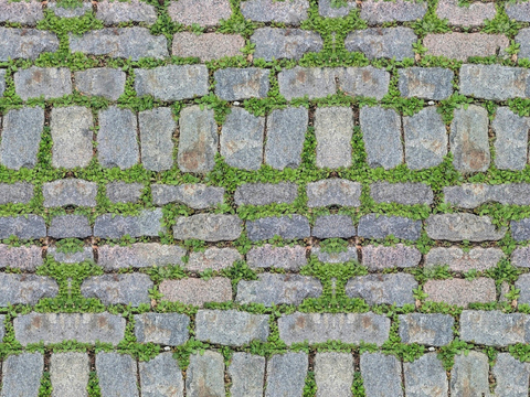 Seamless grass-embedded ecological crushed stone brick