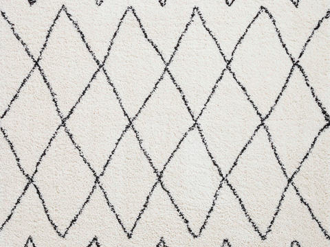 White geometric pattern carpet