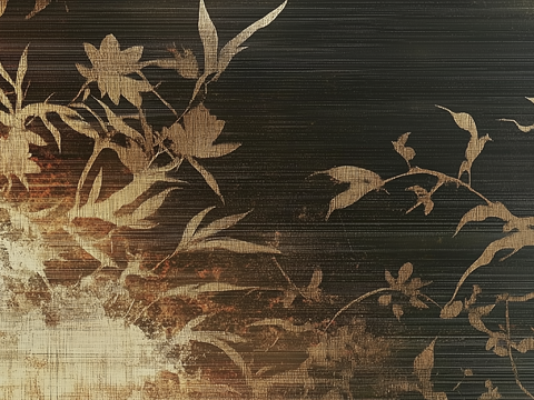 New Chinese Middle Ancient Retro Abstract Plant Pattern Wallpaper Mural