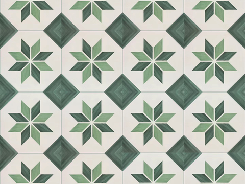 Seamless green geometric tiles