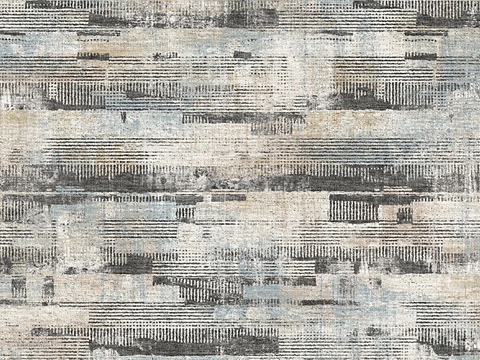 Abstract pattern distressed carpet