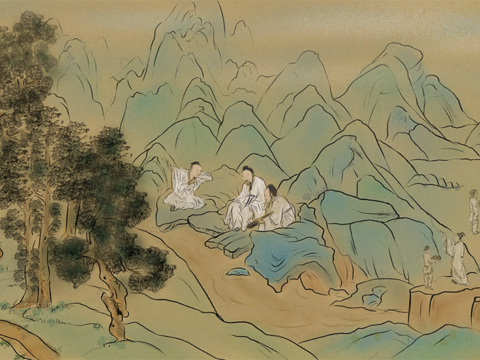 ancient life scene traditional chinese painting