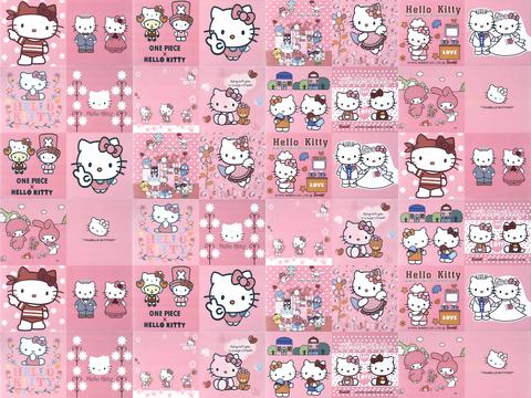 Kitty cartoon color tiles