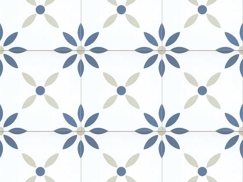 blue and white mosaic tile