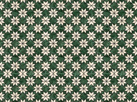 Green plaid mosaic tile