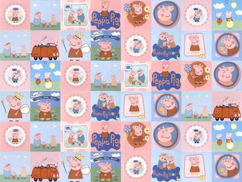 Piggy Page cartoon color tiles