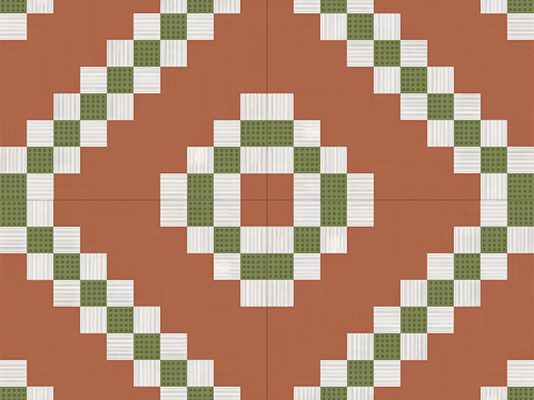 Ancient red-green mosaic tile tile