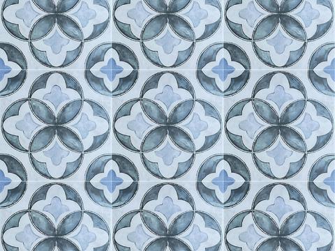 Retro blue small tiles