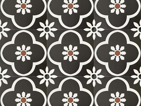 Modern black and white simple small tiles