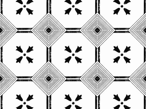 Modern black and white simple small tiles