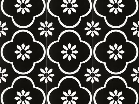 Modern black and white simple small tiles