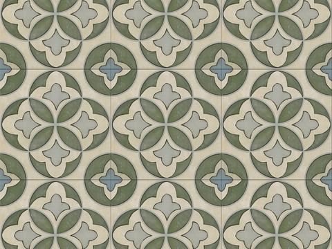 Ancient green mosaic tile tile