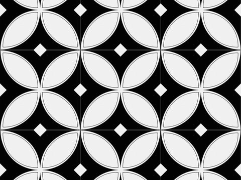 Modern black and white simple small tiles