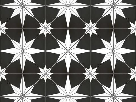 Modern black and white simple small tiles