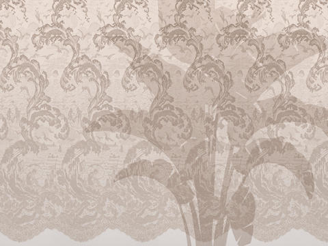 Beige printed wallpaper