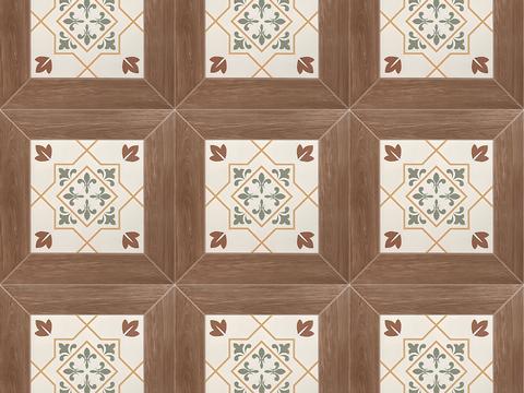 French vintage wood grain tiles