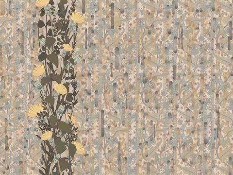 Beige print wallpaper