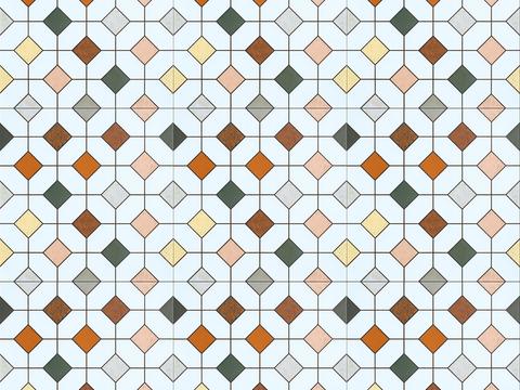 Color plaid mosaic tile