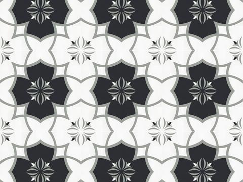 Vintage black and white mosaic tiles