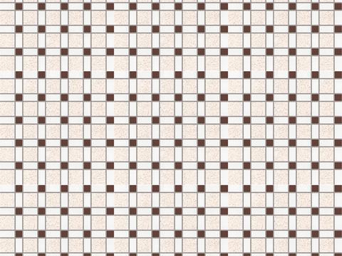 White and red plaid mosaic tiles