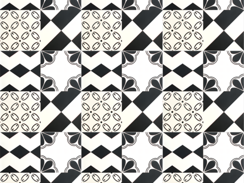 Generation Simple Black and White Parquet Tile Tile