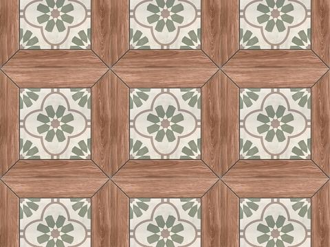 French vintage wood grain tiles