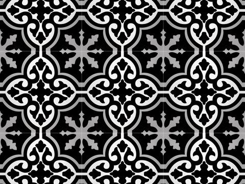 Modern black and white simple small tiles