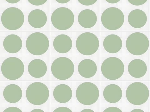 white green round mosaic tile