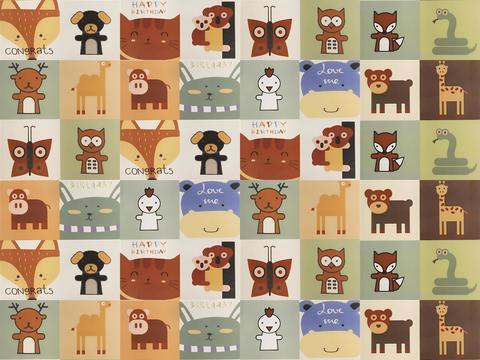 Cartoon animal color tiles