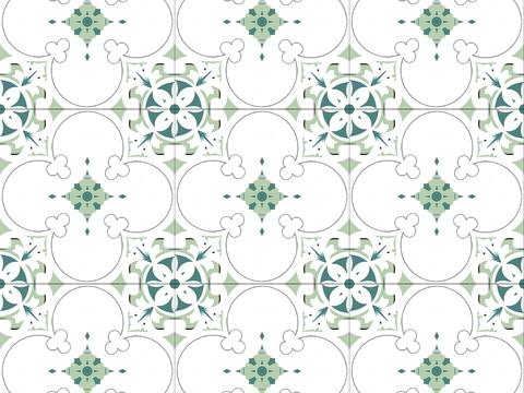 ancient white blue mosaic tile