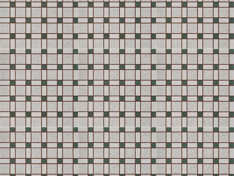 White and green plaid mosaic tile