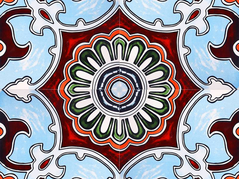 Moroccan vintage ethnic style color mosaic tiles