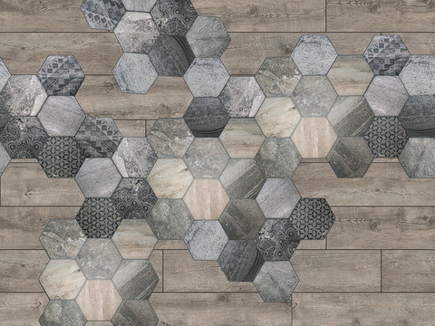 Seamless retro hexagonal marble stone geometric patchwork pattern ceramic tile tile antique tile floor tile wall tile