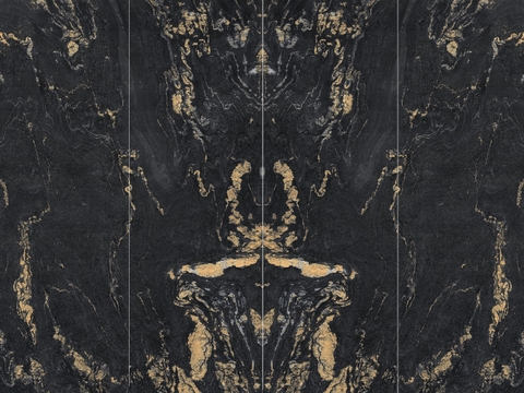 Italian Black Golden Flower Marble Rock Slab