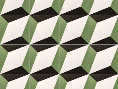 Nordic Green Geometric Tiles