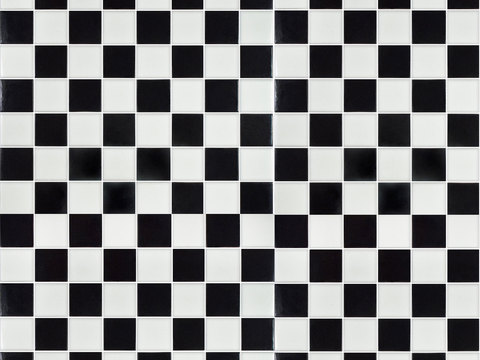 Black and White Plaid Tile Mosaic