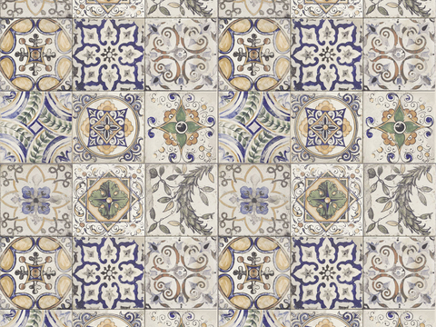 Retro color American classical tiles