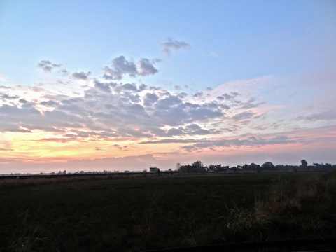 Sunrise sunset cloudy sky landscape landscape