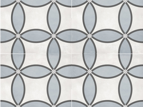 Retro blue geometric tiles