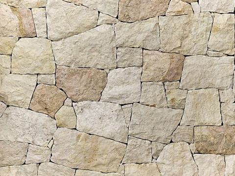 Beige rubble stone culture stone wall surface