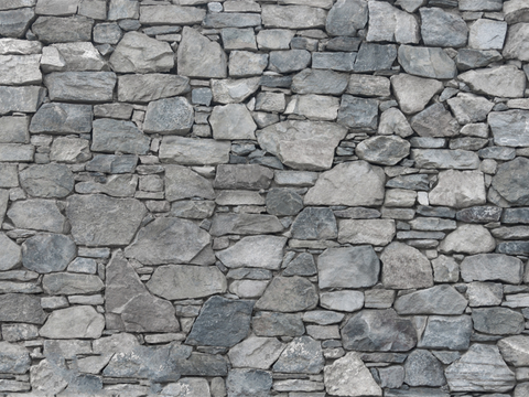 Polygonal irregular dry rubble wall (3)